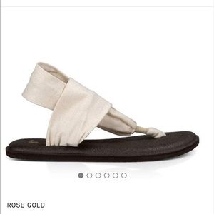 NWT sanuk yoga sling 2 metallic rose gold size 8